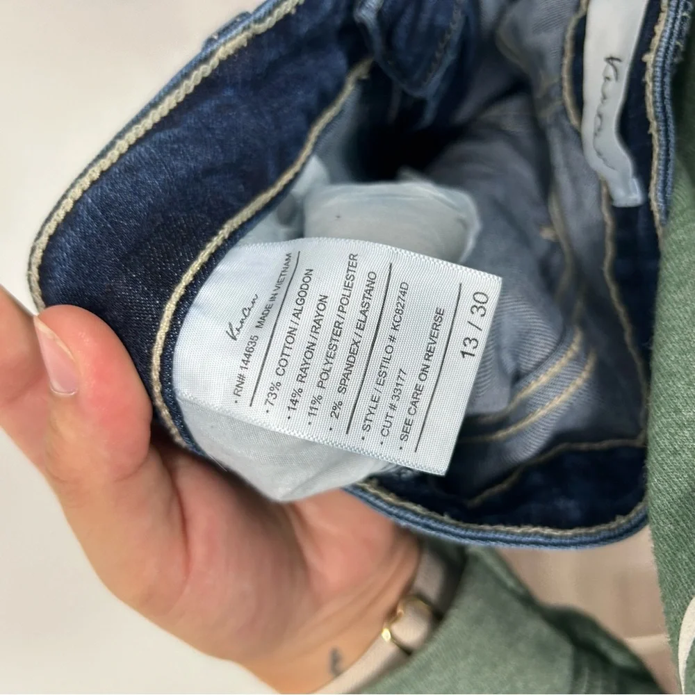 KANCAN dark wash distressed skinny jeans AA11
